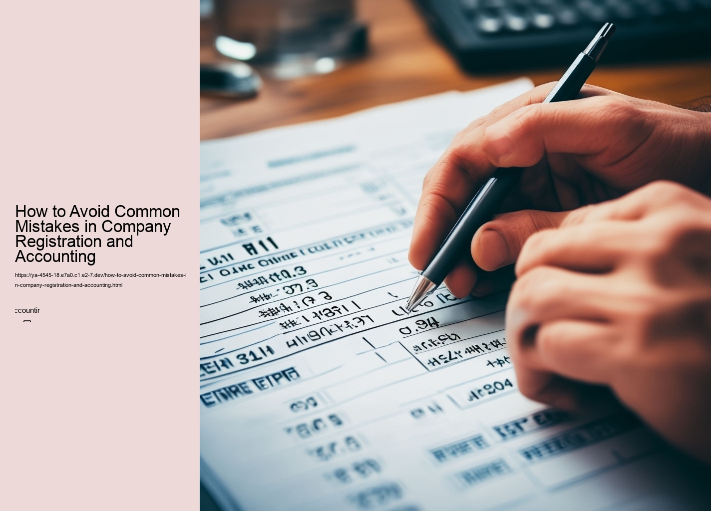 How to Avoid Common Mistakes in Company Registration and Accounting